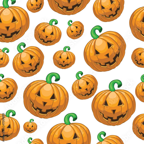 Seamless pattern with pumpkins