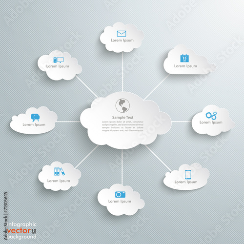 Infographic Connected Clouds Stripes