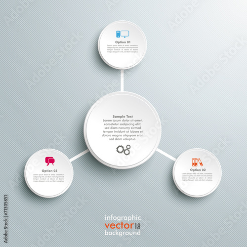 Infographic Connected Circles Stripes Background