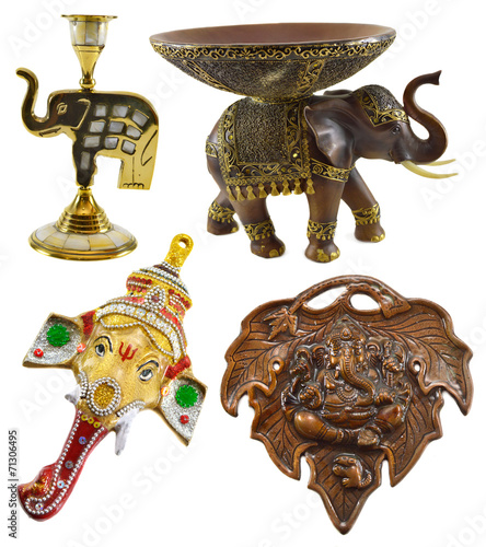 Set with various symbols of Hindu god Ganesha