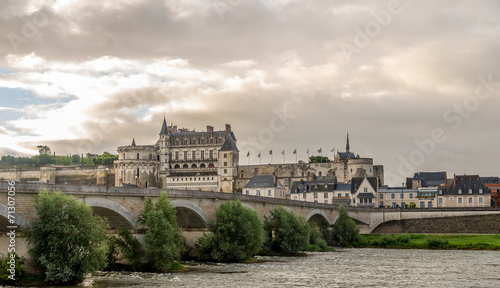View of Amboise chateau with bridge