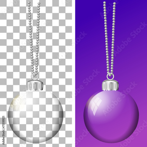 transparente Weihnachtskugel isoliert