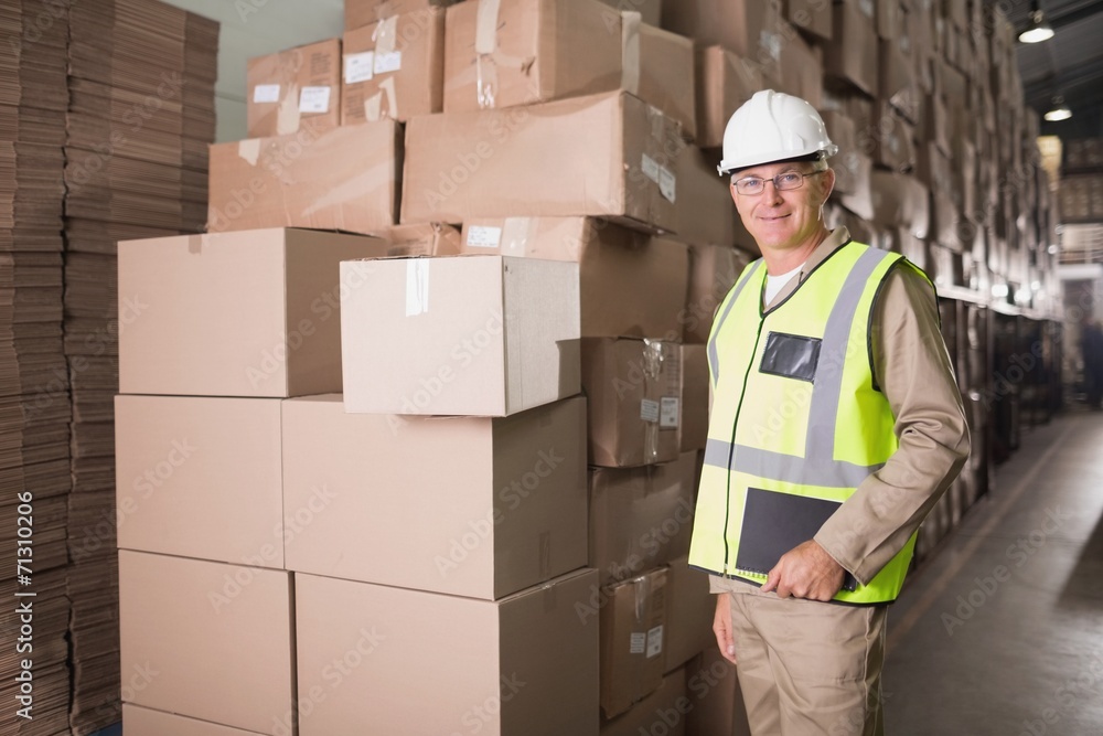 Portrait of manual worker in warehouse Portrait of manual worker in warehouse