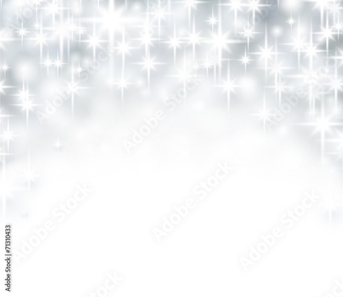 Silver starry christmas background.