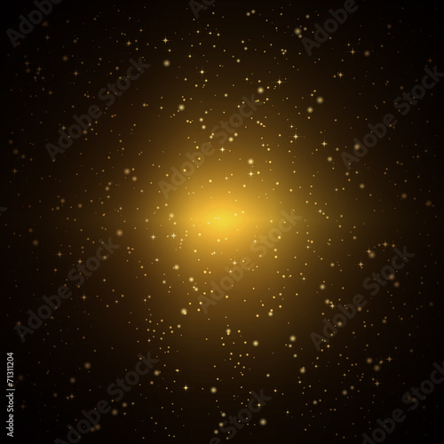 Abstract background with twinkling golden stars