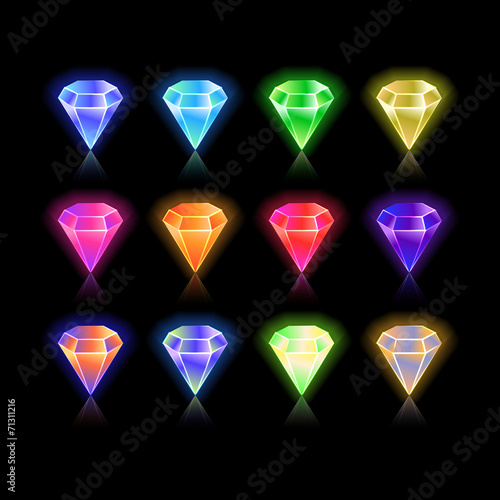 Shiny and bright  star, rounded , hexagon  gem set in vector