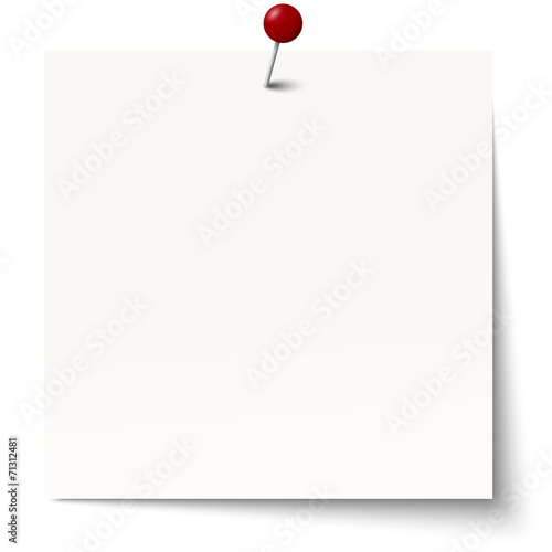 white sticky note with pin needle