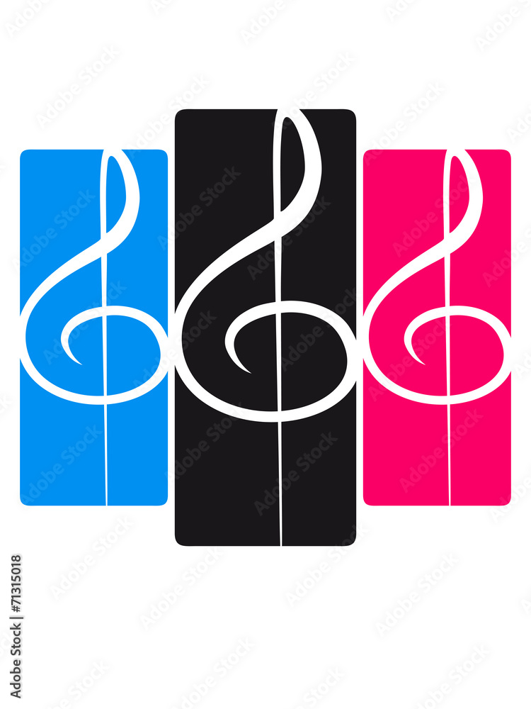 Illustrazione Stock 3 Notenschlüssel Symbol Logo | Adobe Stock