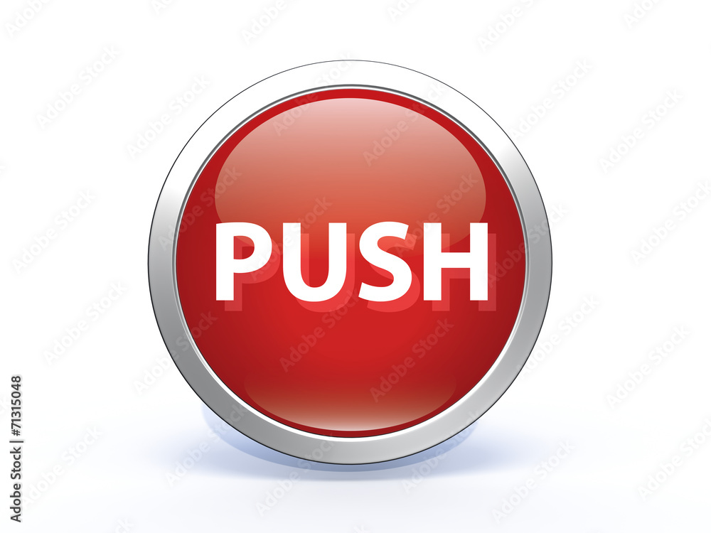 push circular icon on white background push circular icon on white background