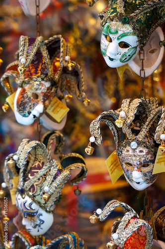Decorated Venetian masks