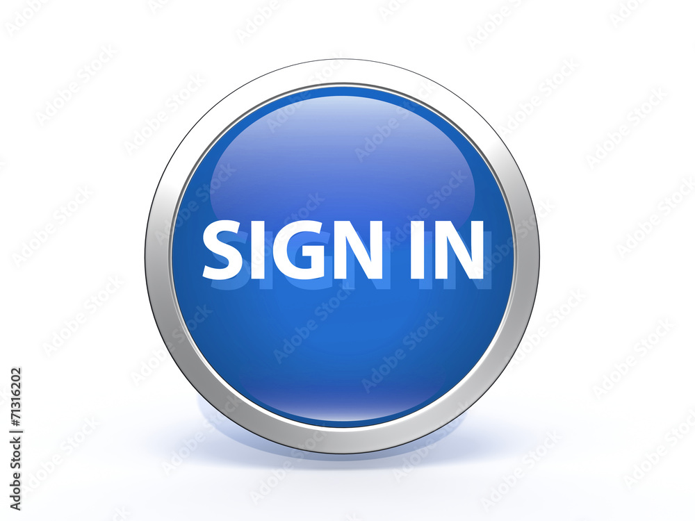sign in circular icon on white background sign in circular icon on white background