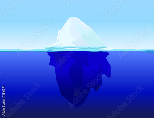 ice berg on water concept vector background