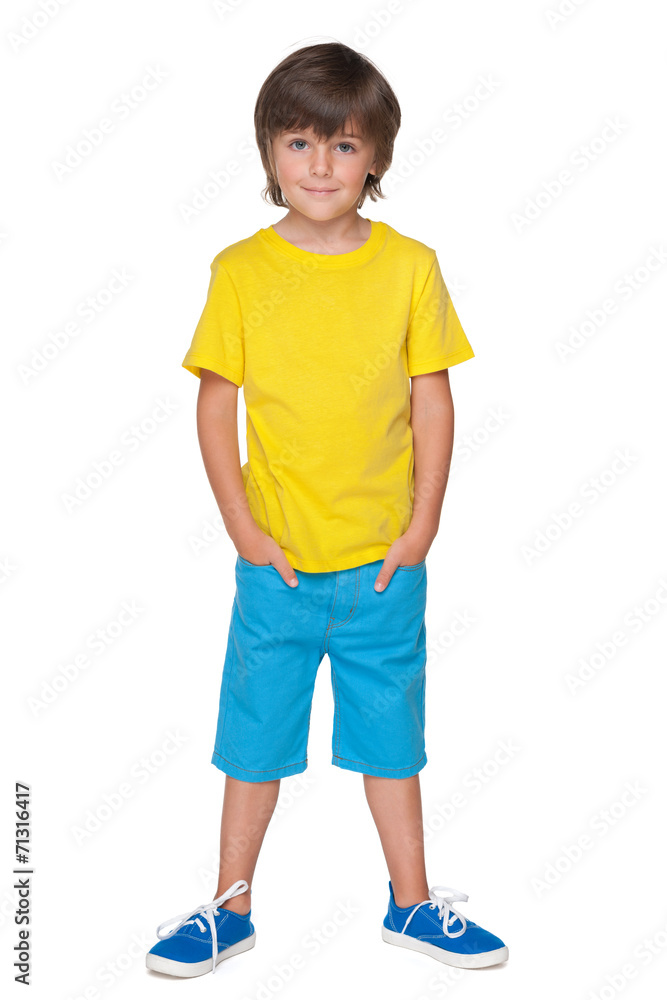 Handsome little boy in the yellow shirt Handsome little boy in the yellow shirt