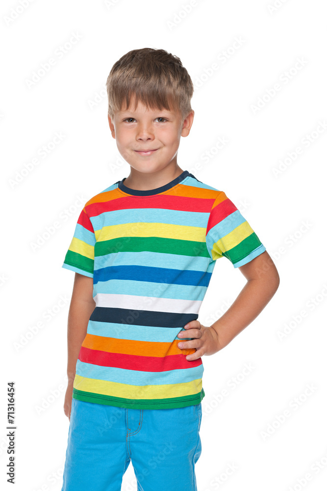 Smiling little boy in a striped shirt Smiling little boy in a striped shirt