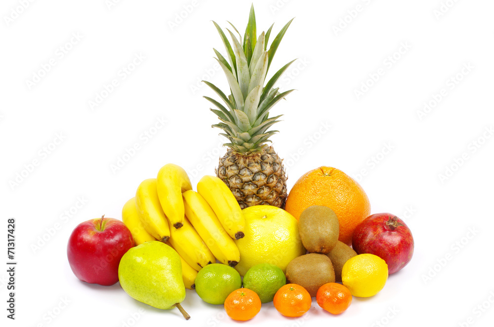 fruits on white fruits on white