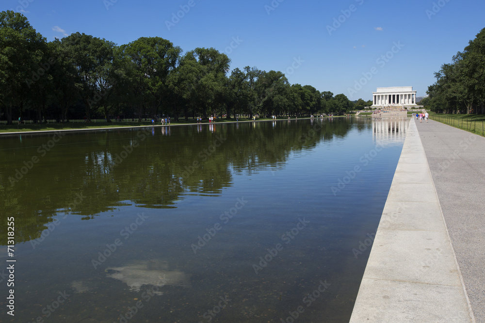 Reflecting pool and lincoln memorial in Washington, Reflecting pool and lincoln memorial in Washington,