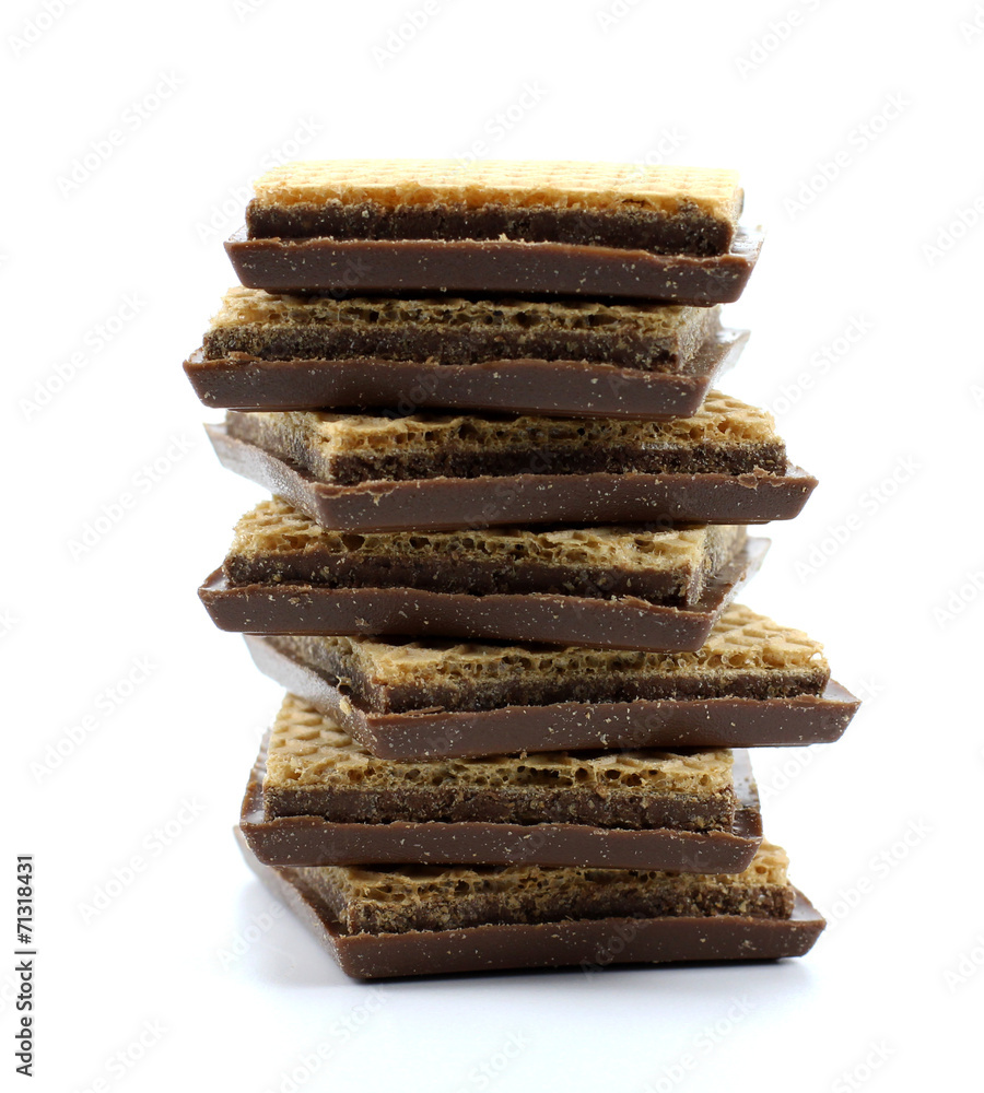 wafers with chocolate mass