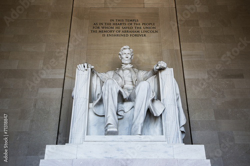 Abraham Lincoln statue, Lincoln memorial in Washington.