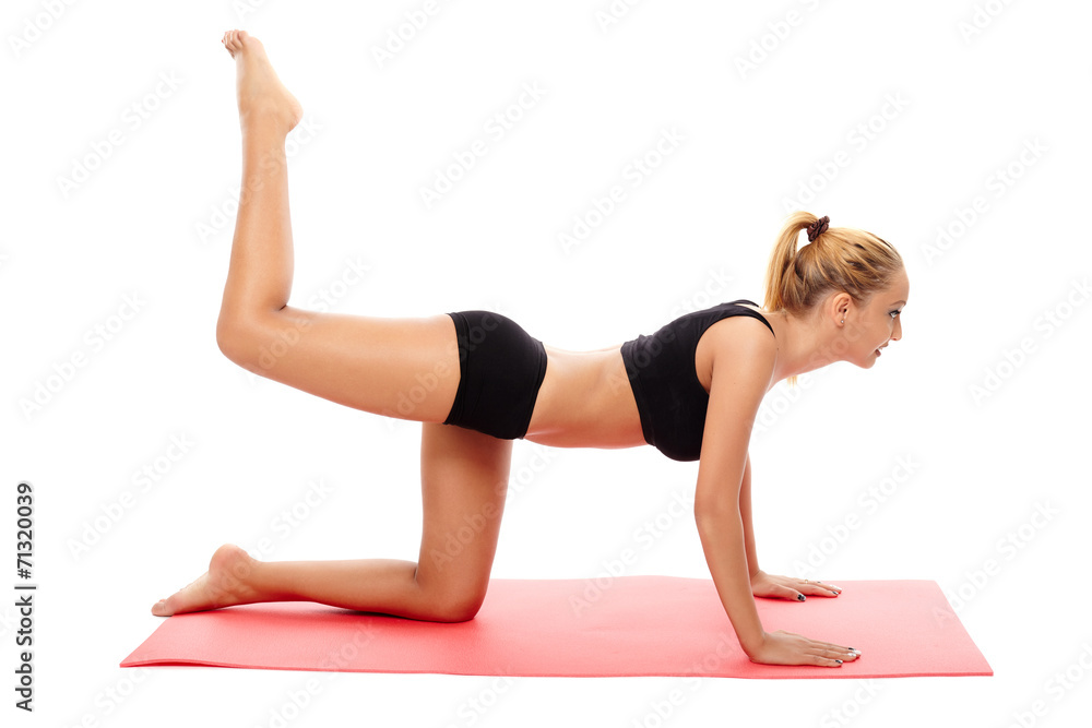 Fitness lady doing aerobics