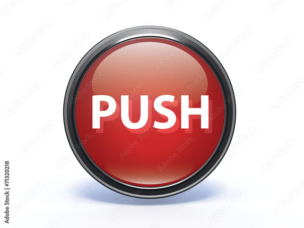 push circular icon on white background push circular icon on white background
