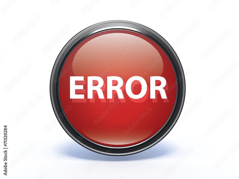 error circular icon on white background error circular icon on white background