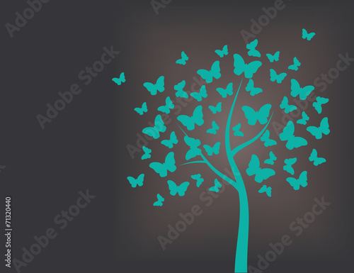 Naklejka Drzewo wykonane z motyli