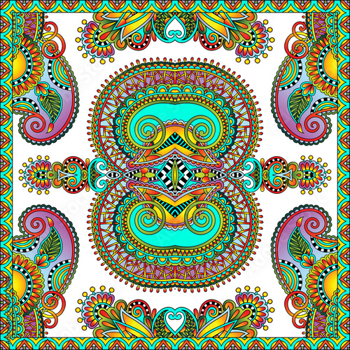 Traditional ornamental floral paisley bandanna