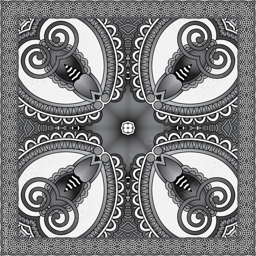 grey ornamental floral paisley bandanna