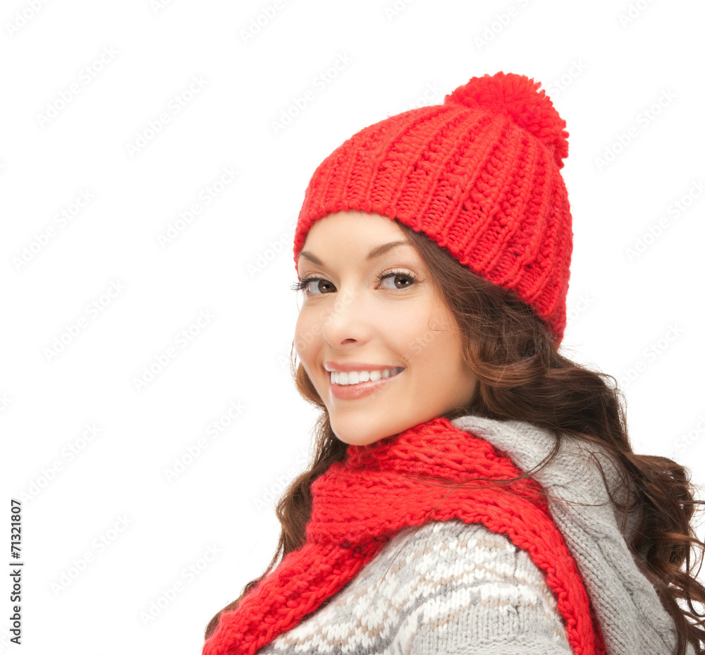 beautiful asian woman in hat and mittens beautiful asian woman in hat and mittens