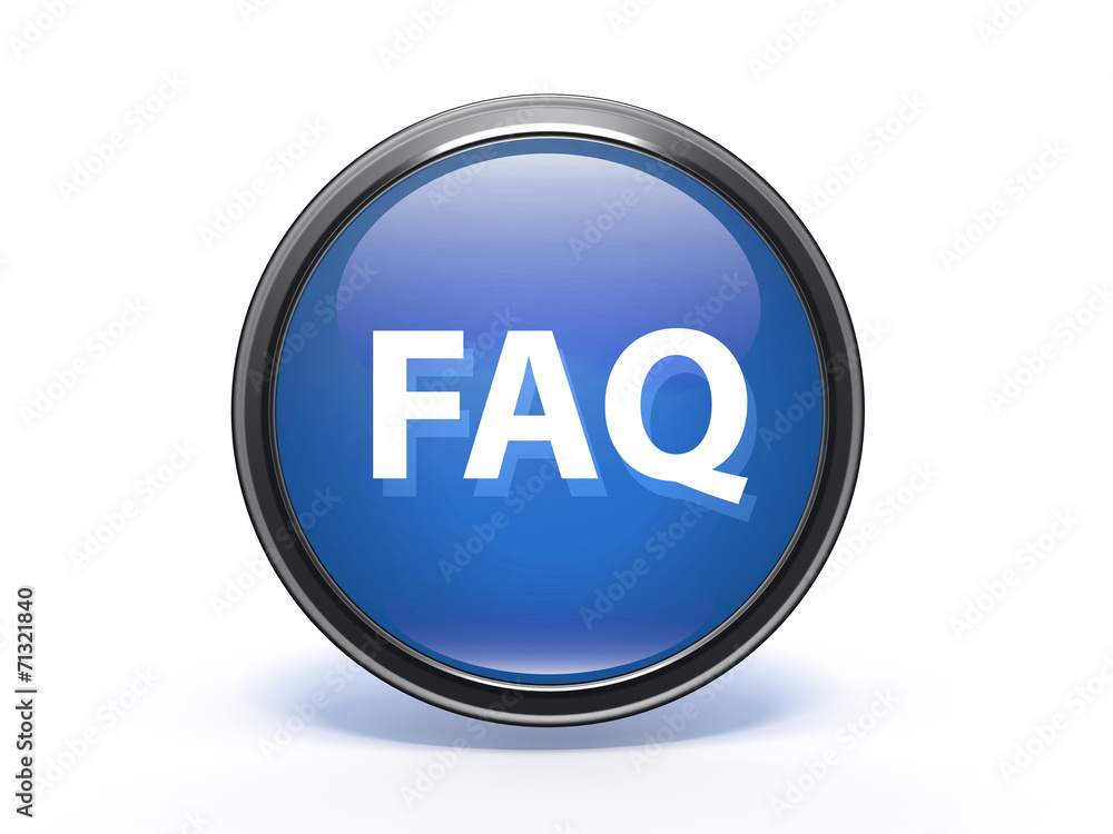 faq circular icon on white background faq circular icon on white background