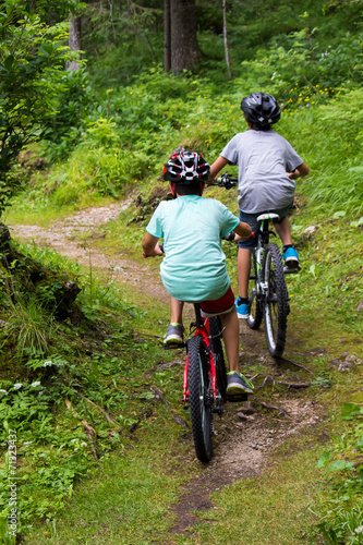two kids on bikes