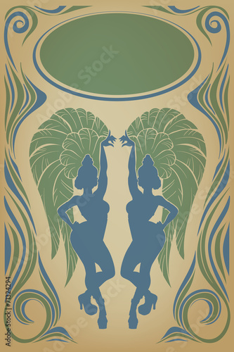 vintage affiche with attractive samba queen