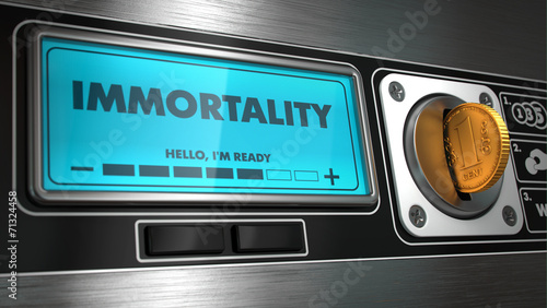 Canvas Print Immortality in Display on Vending Machine.