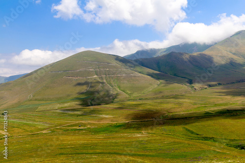 Caucasian mountains on a sunny summer day