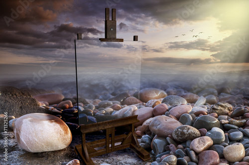 easel by the sea