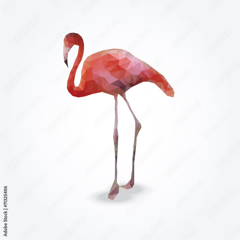 Naklejka premium Modern polygon illustration of flamingo, vector