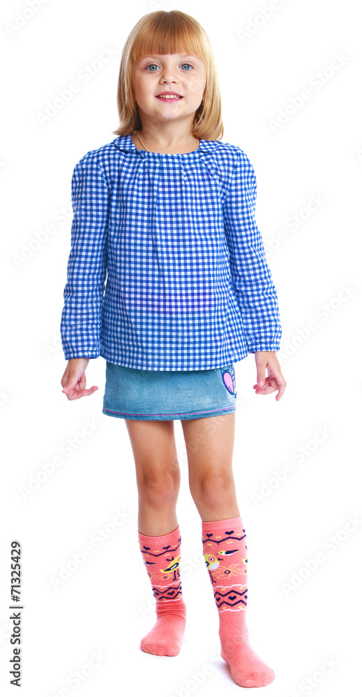 Girl in a blue suit. Girl in a blue suit.