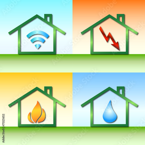 Internet-Strom-Wärme-Wasser - Haus