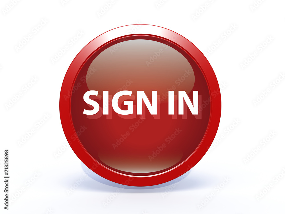 sign in circular icon on white background sign in circular icon on white background