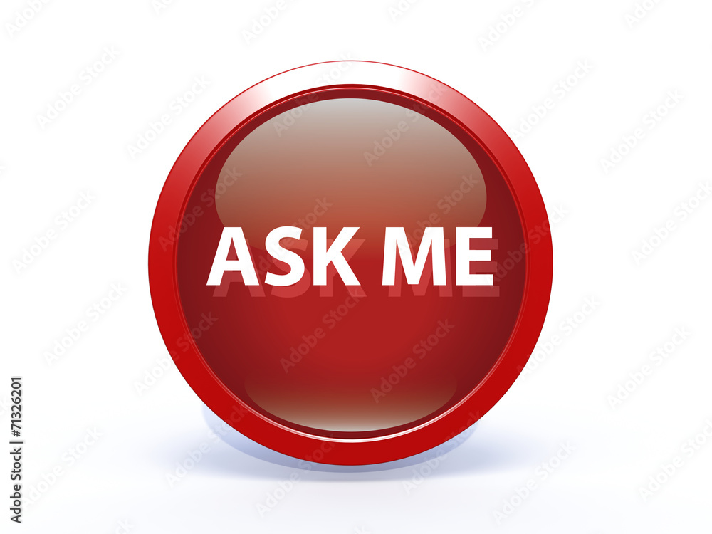 ask me circular icon on white background ask me circular icon on white background