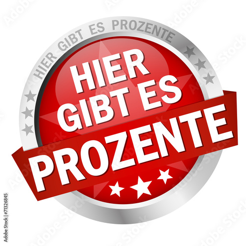 Button with banner Hier gibt es Prozente