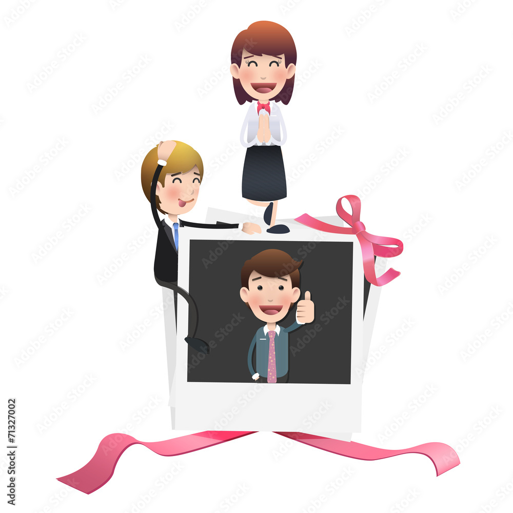 Business people with photography over white. Vector design. Business people with photography over white. Vector design.