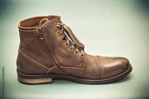 Autumn and spring leather shoes. Fashionable men's shoes