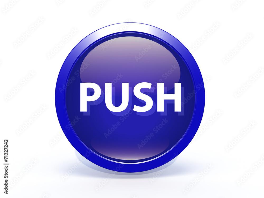 push circular icon on white background push circular icon on white background