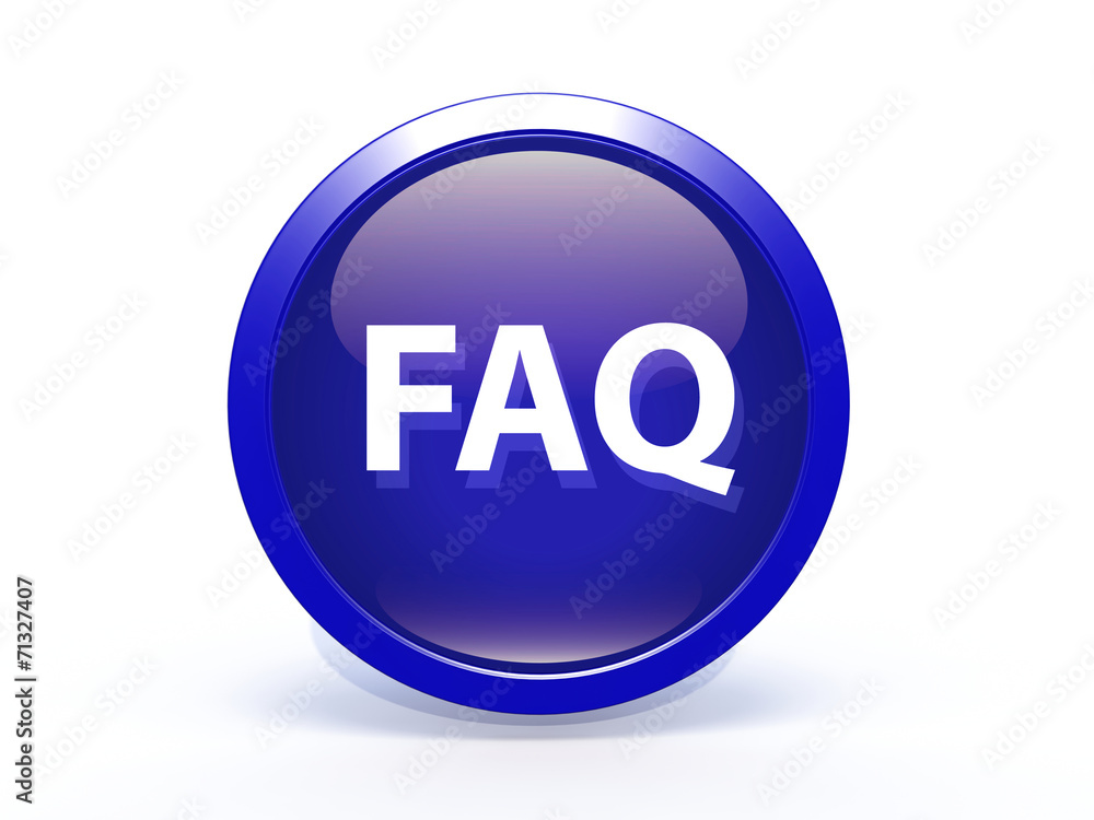 faq circular icon on white background faq circular icon on white background