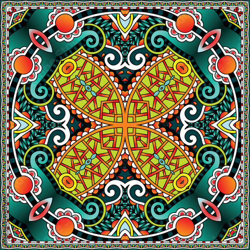 Traditional ornamental floral paisley bandanna