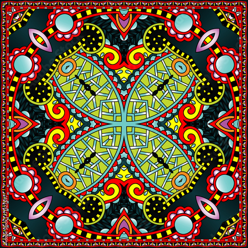 Traditional ornamental floral paisley bandanna