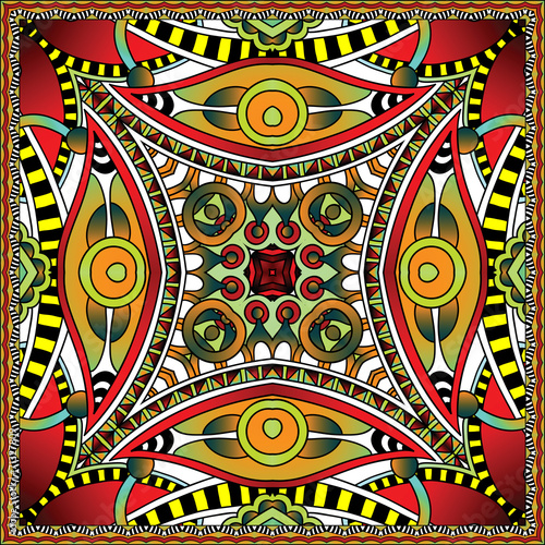 Traditional ornamental floral paisley bandanna