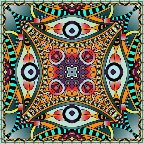 Traditional ornamental floral paisley bandanna