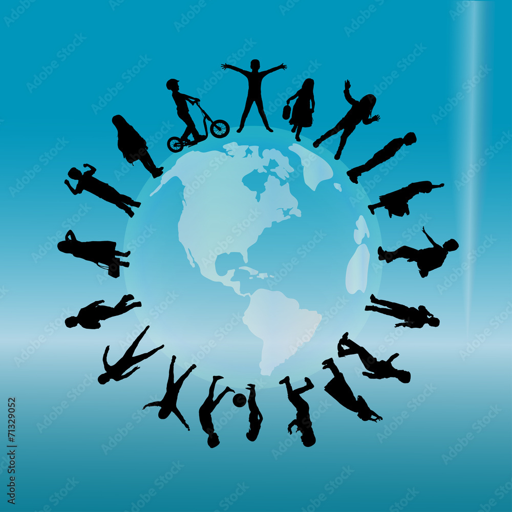 Vector silhouette of children. Vector silhouette of children.